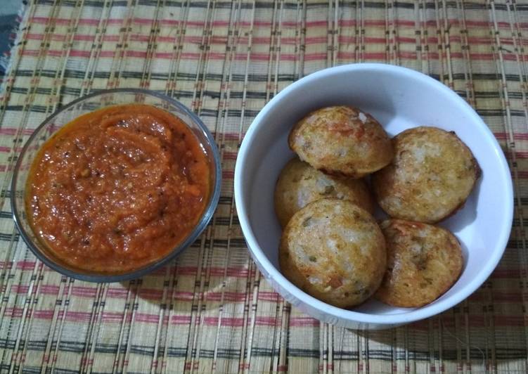 Vegetable Appe with Tomato Chutney