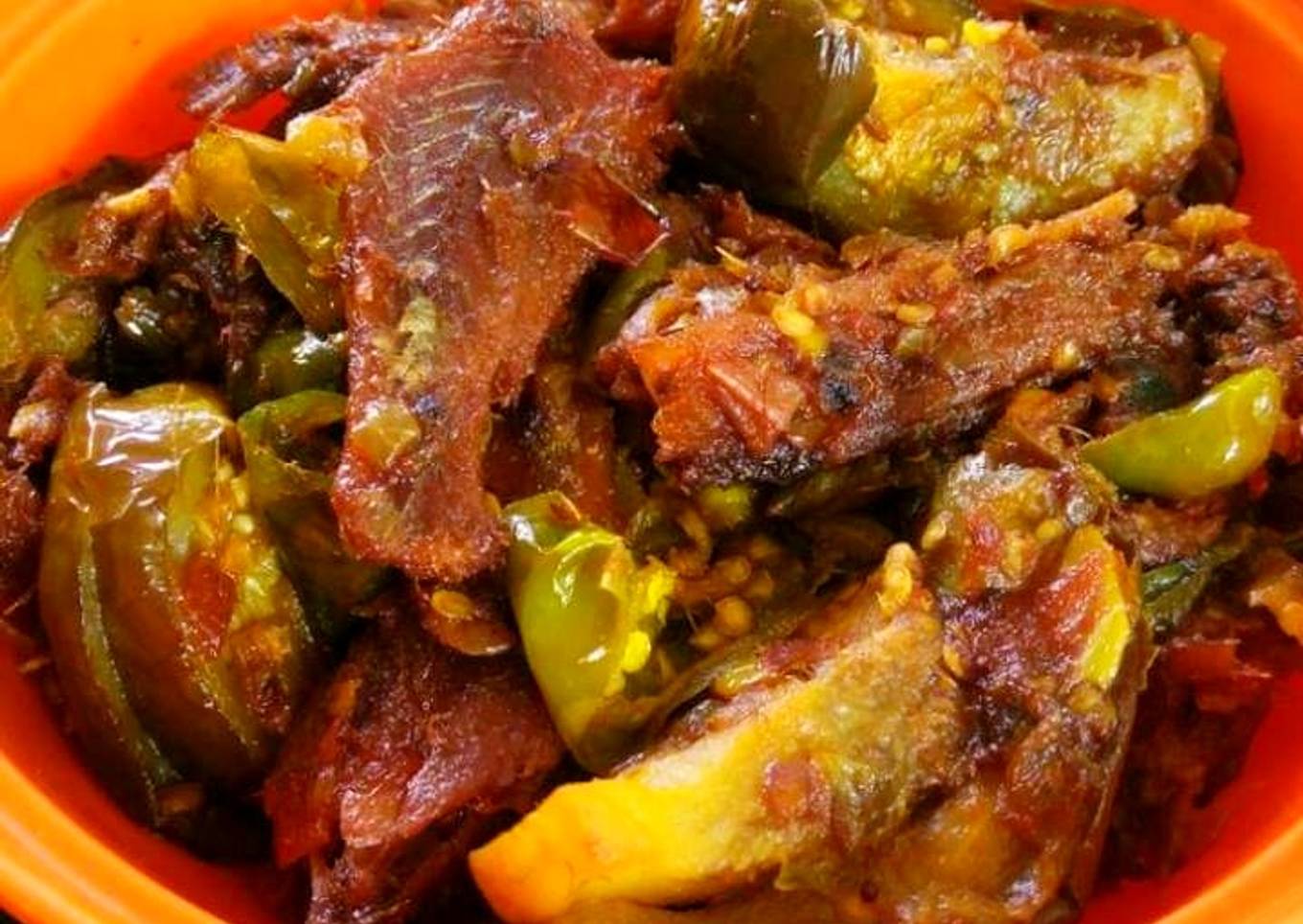 Dry Fish Brinjal Fry