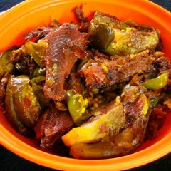 A picture of Dry Fish Brinjal Fry.