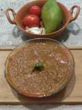 Raw mango tomato and garlic chutney