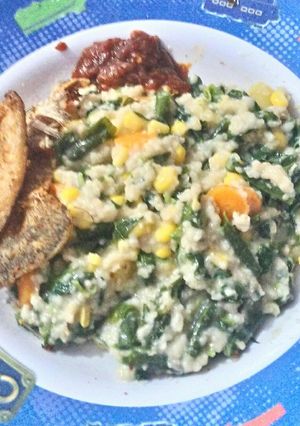 Foto resep Bubur sayur queker oat meal