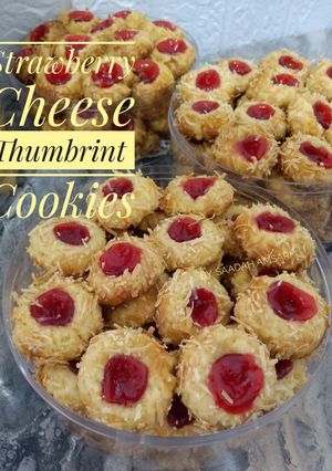 Foto resep Strawberry cheese Thumbrint cookies