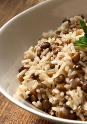 A picture of Herbed Lentil and Rice Bake.