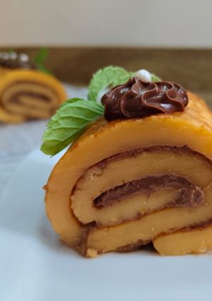 Una foto de Brazo gitano de crema de cacao