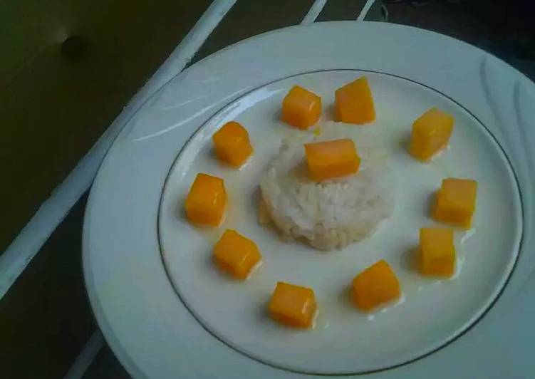 Bagaimana Membuat Manggo sticky rice yang Bisa Manjain Lidah