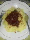 Nasi kuning banjar+ haruan masak habang (gabus masak merah)