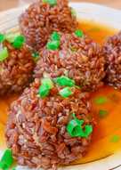 紅糙米珍珠丸子