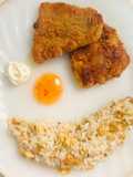Easy Breaded White Fish Fillets | Crumbed Fish Nuggets with Fried Rice