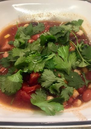 A picture of Chicken Tortilla Soup.