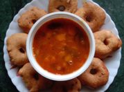 A picture of sambar vada