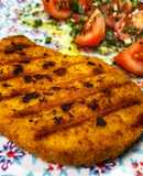 Escalope vegetariano en el grill Lékué al microondas
