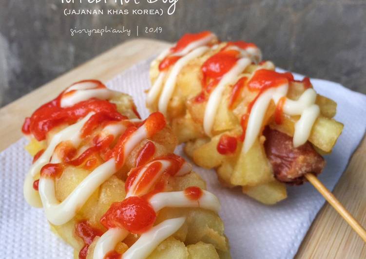 Resep Tokkebi Hotdog / Hottang (sosis kentang) yang Menggugah Selera