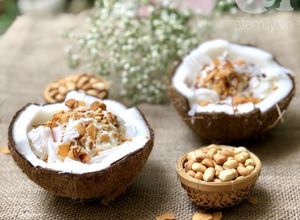 Hình của món Kem Dừa Trái.