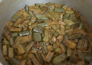 Fresh, Making Recipe Brinjal curry with dry fish Delicious Nutritious