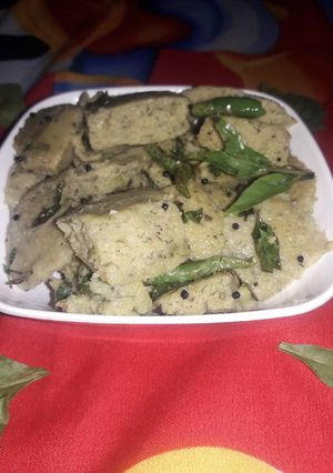 A picture of Spinach dhokla.