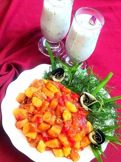 عکسی از دستور خوراک کدو و بادمجان