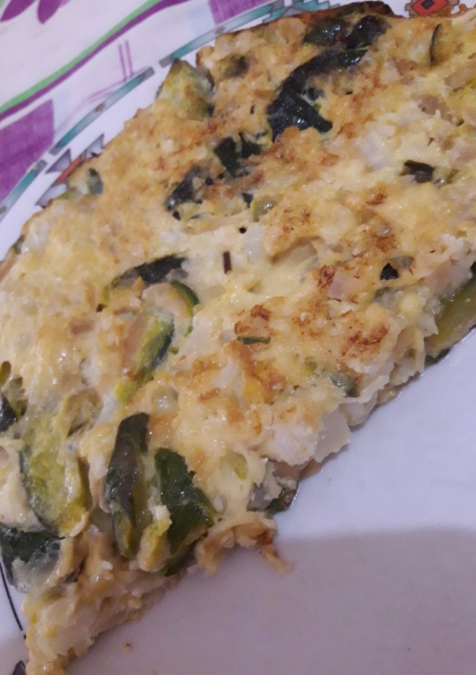 Una foto de Tortilla de coliflor y zapallitos