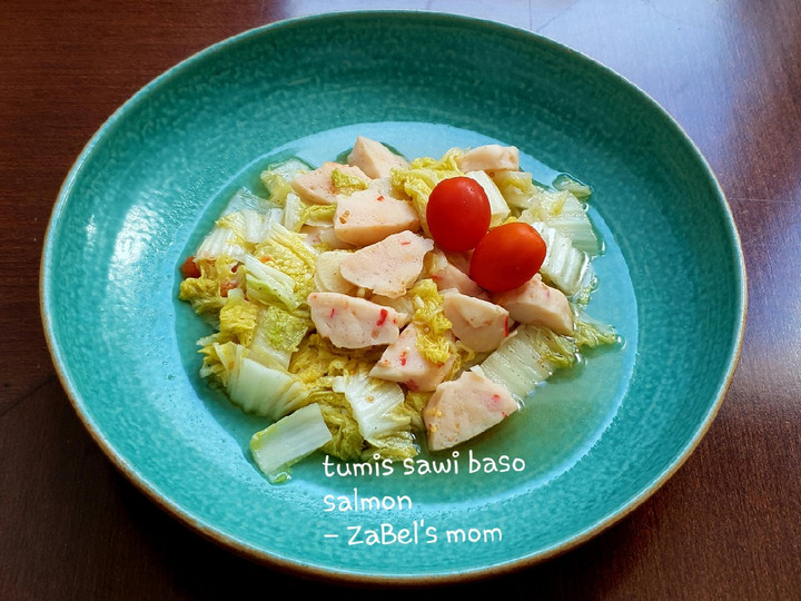 Resep Tumis Sawi Putih Baso Salmon, Bisa Manjain Lidah