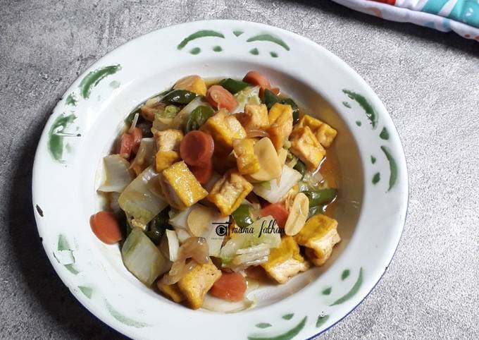 Resep Tumis Sawi Putih Campur Tahu Oleh Mama Fathan Cookpad