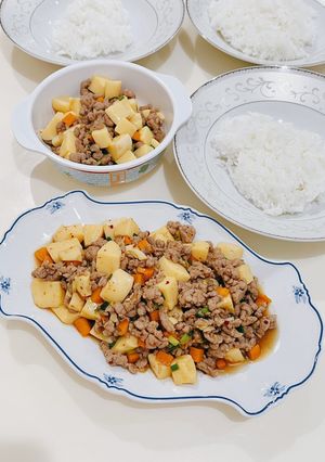 รูปของ หมูสับผัดเต้าหู้ไข่