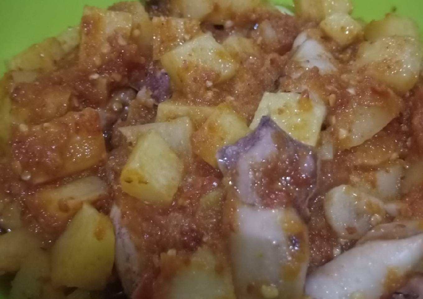 Kentang balado cumi asin