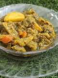 Sem, brinjal and new potato curry