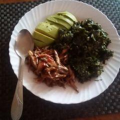 A picture of Fried omena and greens (sukumawiki).