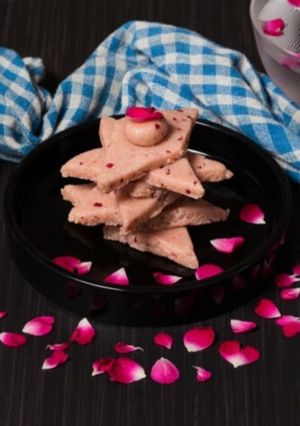 A picture of Rose Kaju Katli - Gifting Friendly Indian Mithai.