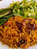 Arroz de polvo com açafrão-da-terra