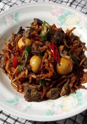 Foto resep Hati Ampela masak kari Kering Kentang