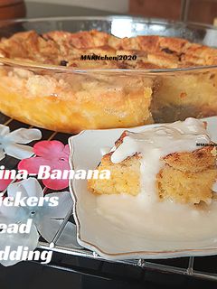 Foto resep China-Banana Snickers Bread Pudding