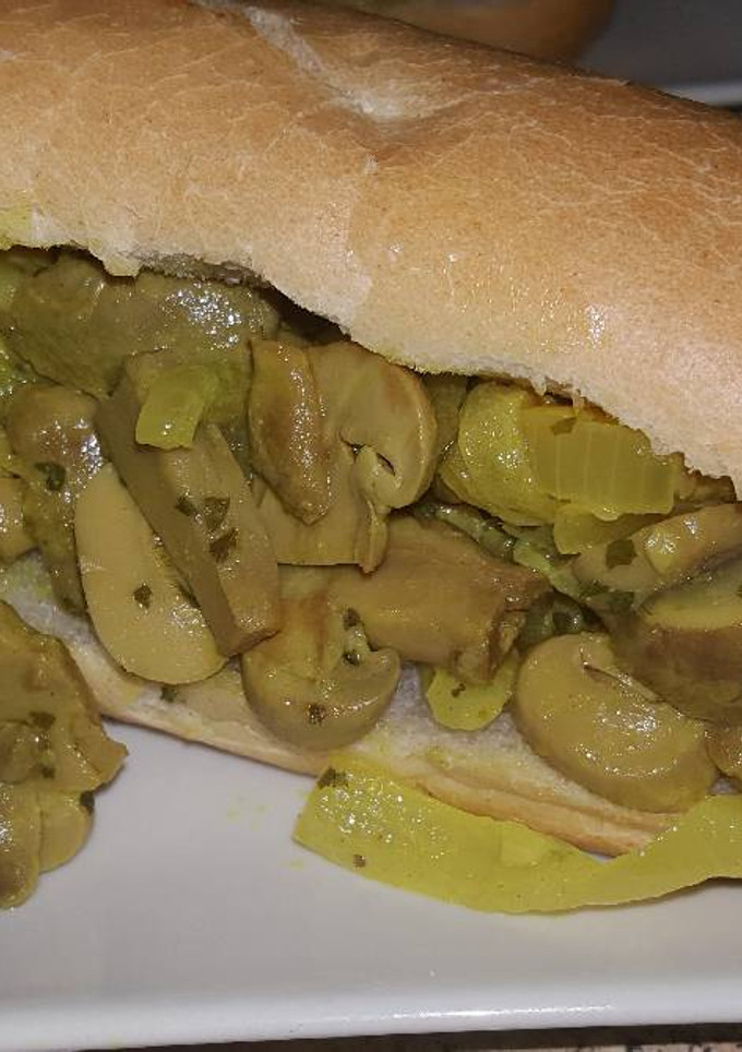 Una foto de Bocadillo de champiñones al curry(vegano)