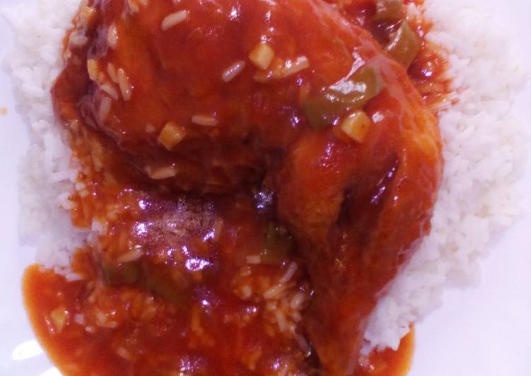 Recipe of Ultimate Chicken Quarters & White Rice