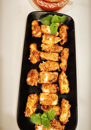 A picture of Sesame Paneer Tikka.