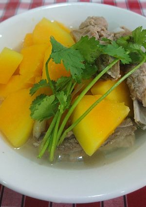 Hình của món Canh đu đủ hầm xương.
