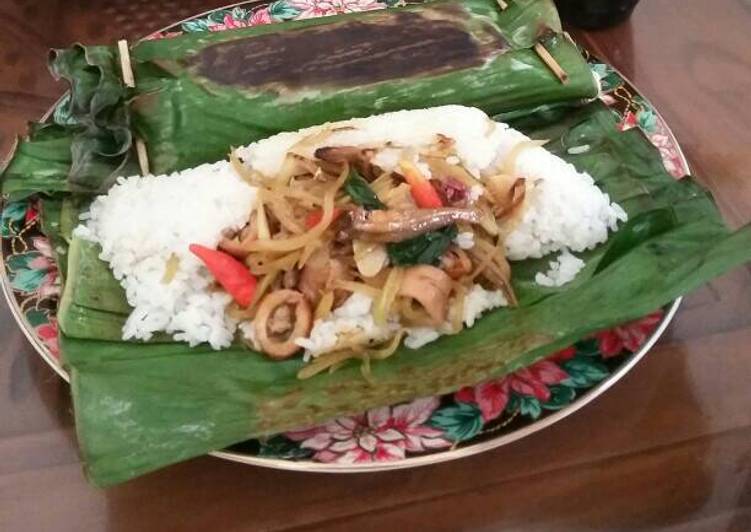 Nasi bakar cumi asin