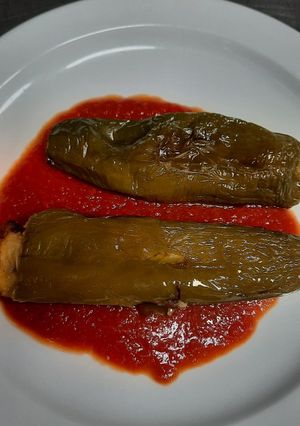 Una foto de Pimientos verdes rellenos de tortilla de patatas