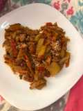 Wok de pollo y verduras 🍗🍅#SOSCARLI