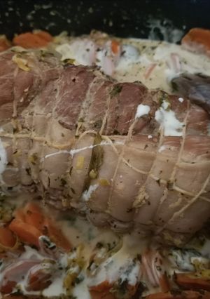 Une photo de Rôti de veau moutarde et ses légumes en cocotte au Cook Expert