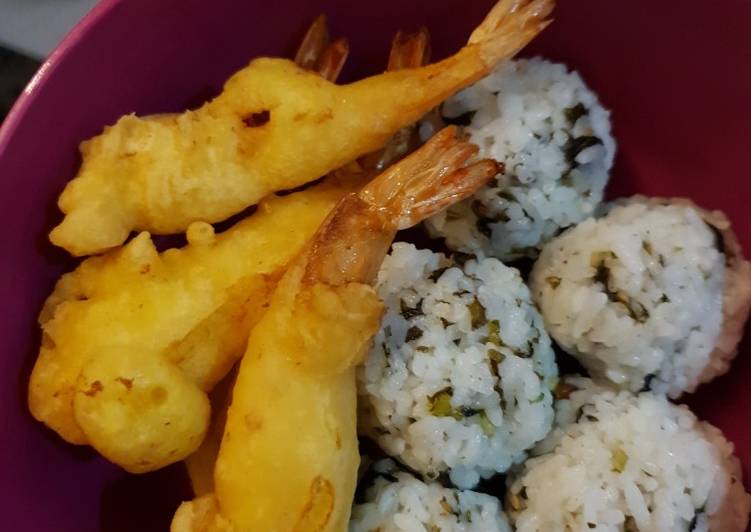 Resep Nasi bola + tempura udang #idebekalsekolah, Menggugah Selera