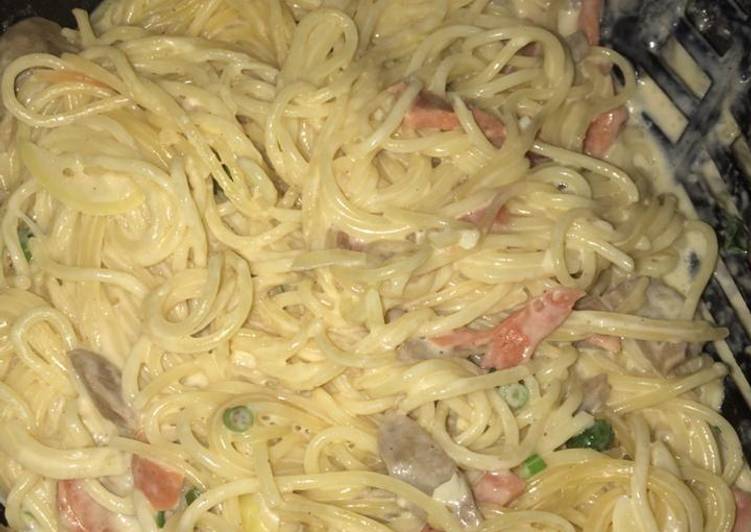 Resep Spaghetti Carbonara ala Aku oleh Marsha Julia - Cookpad