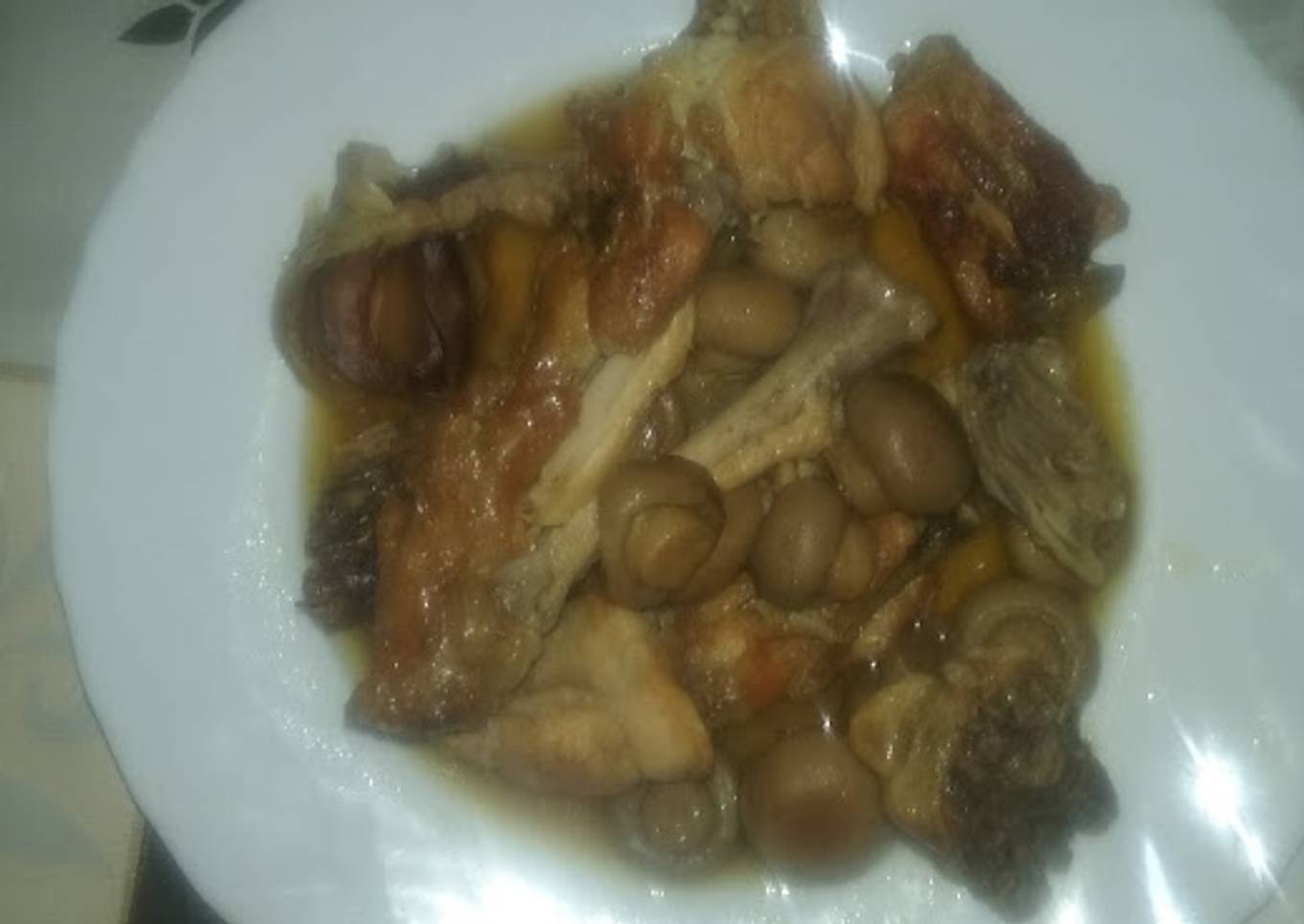Pollo con champiñones