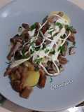 Patate, funghi misti e parmigiano filante