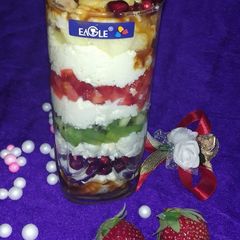 A picture of Layered fruit sandesh.