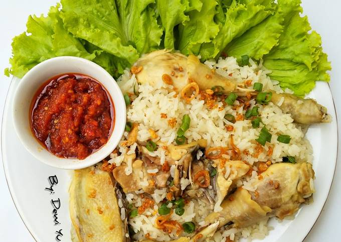 Nasi Tim Ayam / tun kai fon ala bangka dan sambal hainan