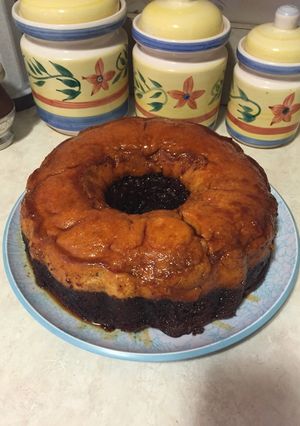 Una foto de Chocoflan