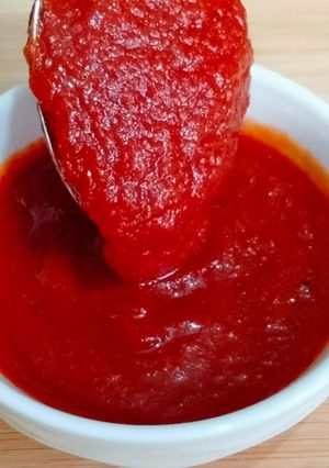 A picture of Homemade Tomato Ketchup Recipe | Market Style Ketchup Recipe.