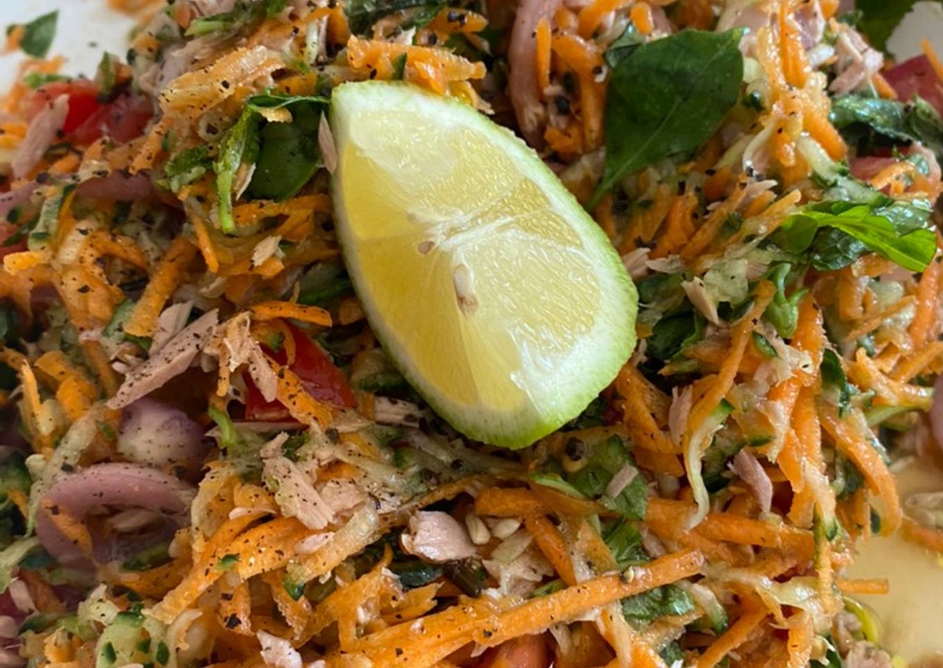 Shredded tuna salad