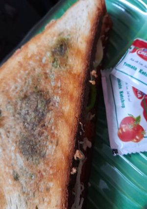 A picture of Veg grilled cheese sandwich.