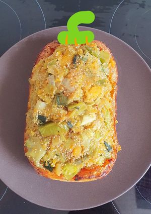 Une photo de Butternut farcie aux quinoa et poireau